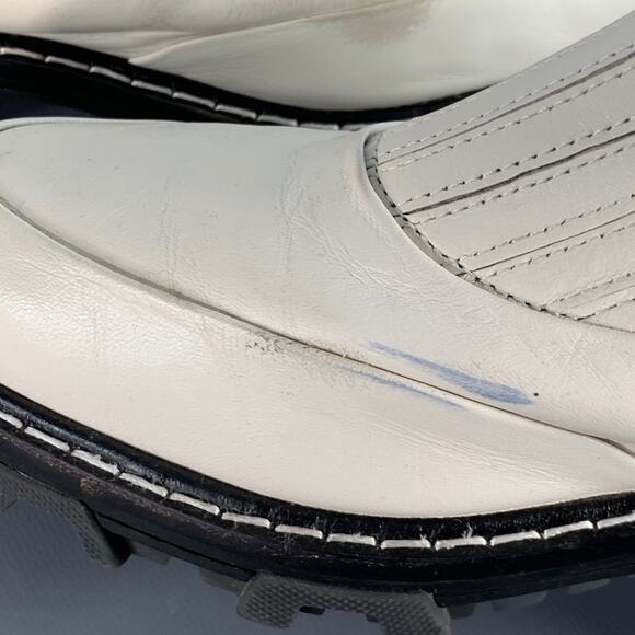 RAG & BONE Size 10 White Leather Pull On Ankle Boots - Picture 11 of 12